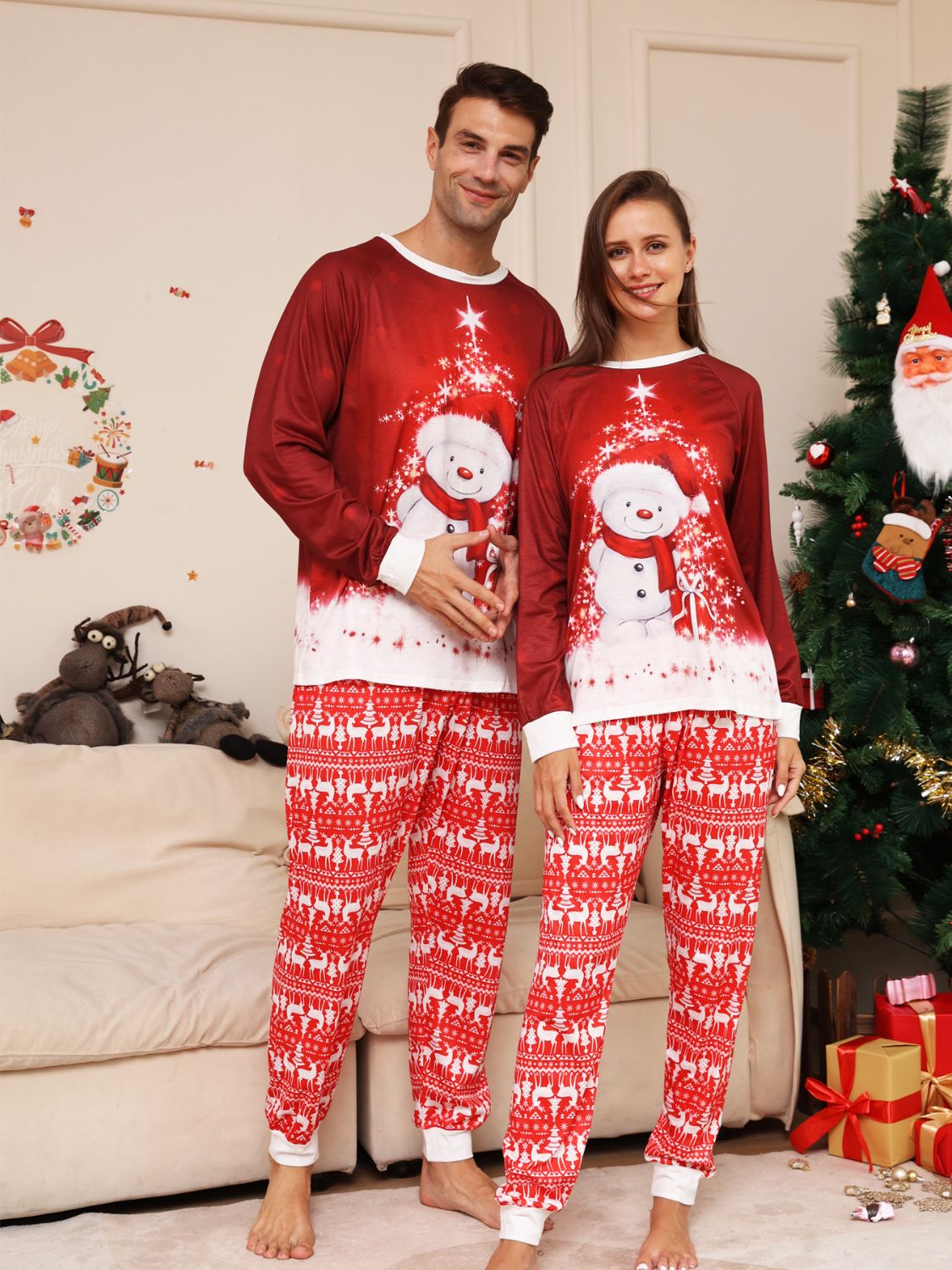 Full Size Snowman Top and Pants Set -  LOOCK MAKET