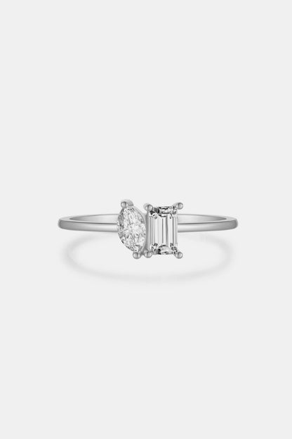 925 Sterling Silver Geometric Zircon Ring -  LOOCK MAKET