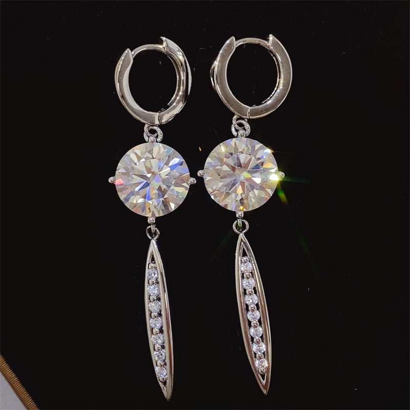 10 Carat Moissanite 925 Sterling Silver Earrings -  LOOCK MAKET