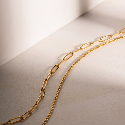 18K Gold-Plated Double Layered Necklace -  LOOCK MAKET