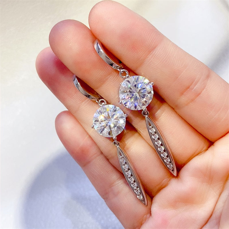 10 Carat Moissanite 925 Sterling Silver Earrings -  LOOCK MAKET