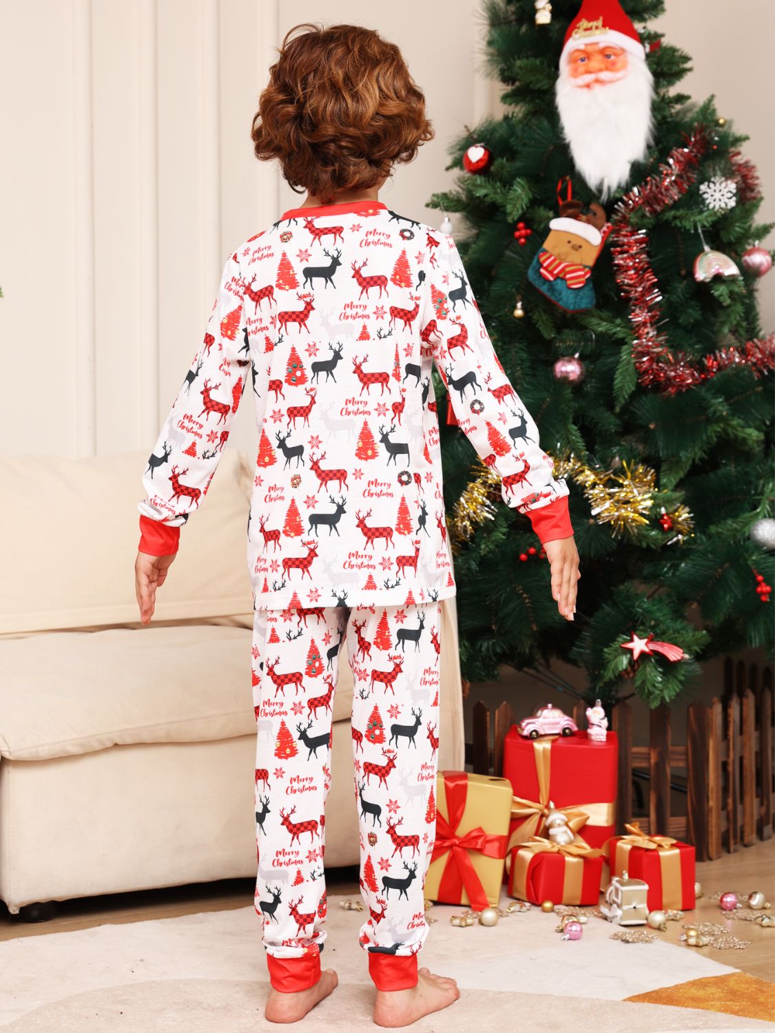 Reindeer Print Top and Pants Set -  LOOCK MAKET