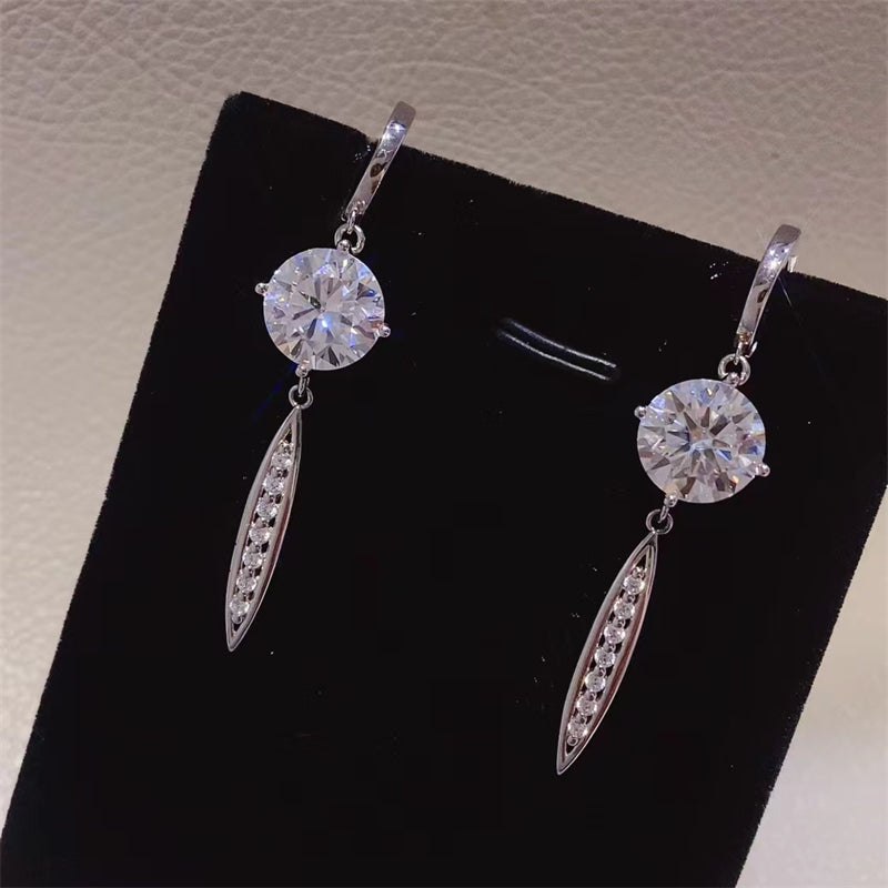 10 Carat Moissanite 925 Sterling Silver Earrings -  LOOCK MAKET