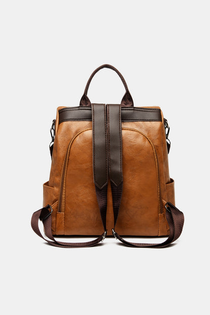 PU Leather Large Backpack Bag -  LOOCK MAKET