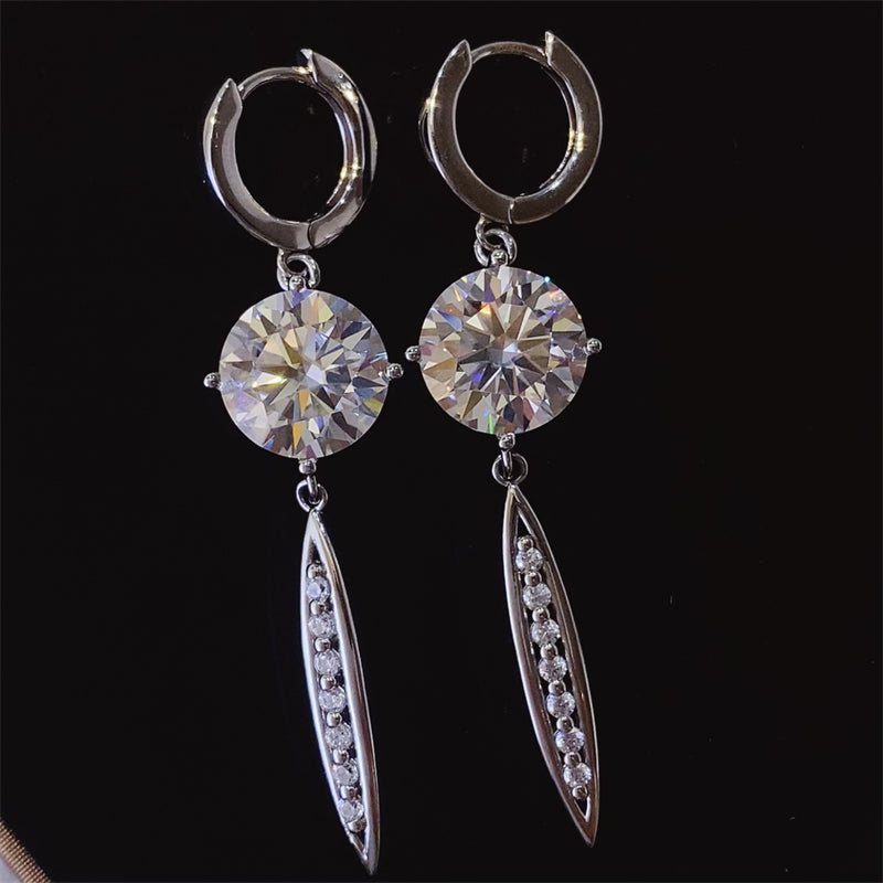 10 Carat Moissanite 925 Sterling Silver Earrings -  LOOCK MAKET