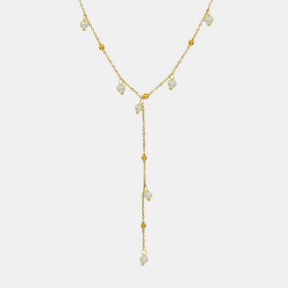 18K Gold-Plated Pearl Drop Necklace -  LOOCK MAKET