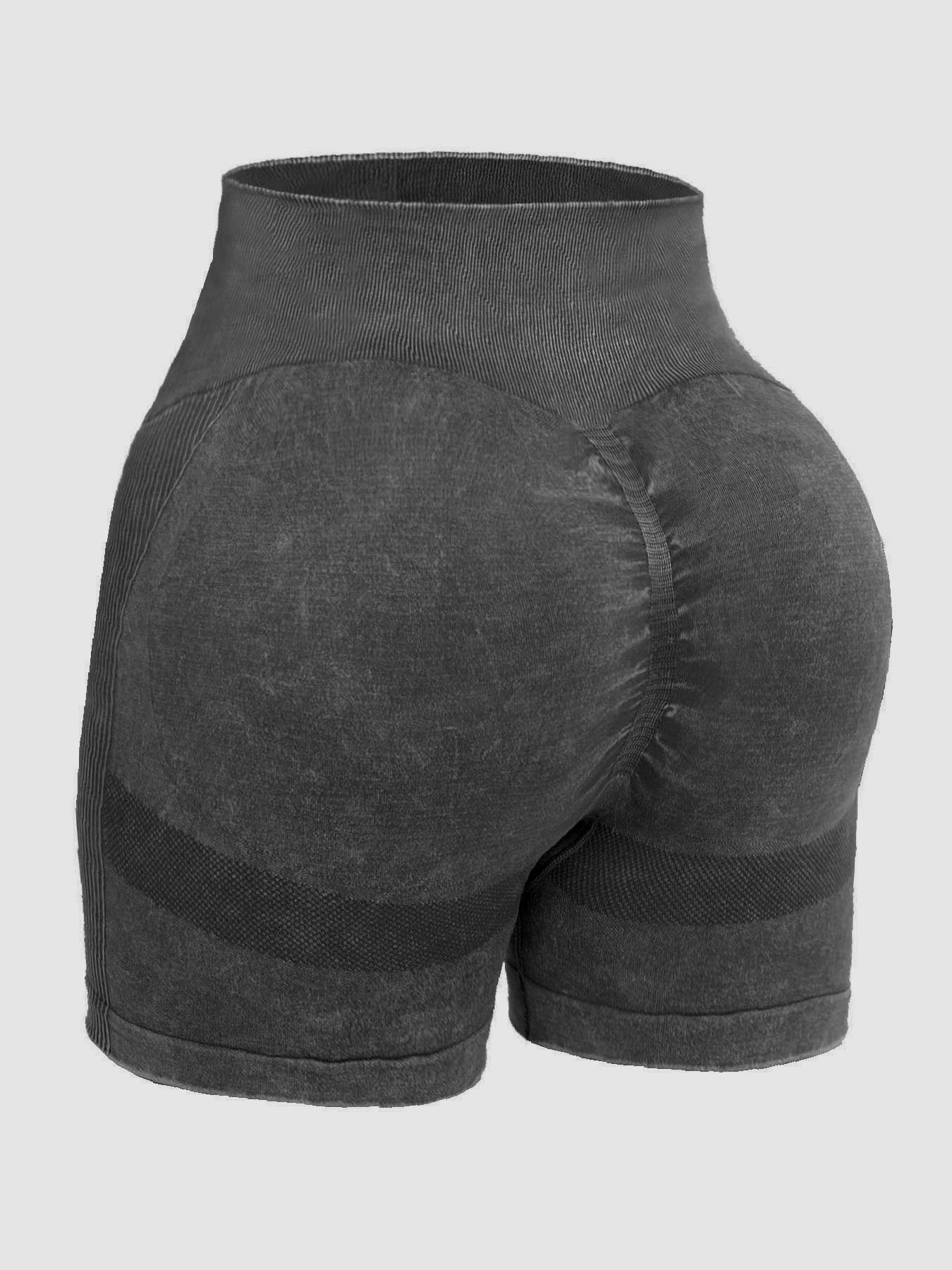 Washed High Waist Active Shorts -  LOOCK MAKET