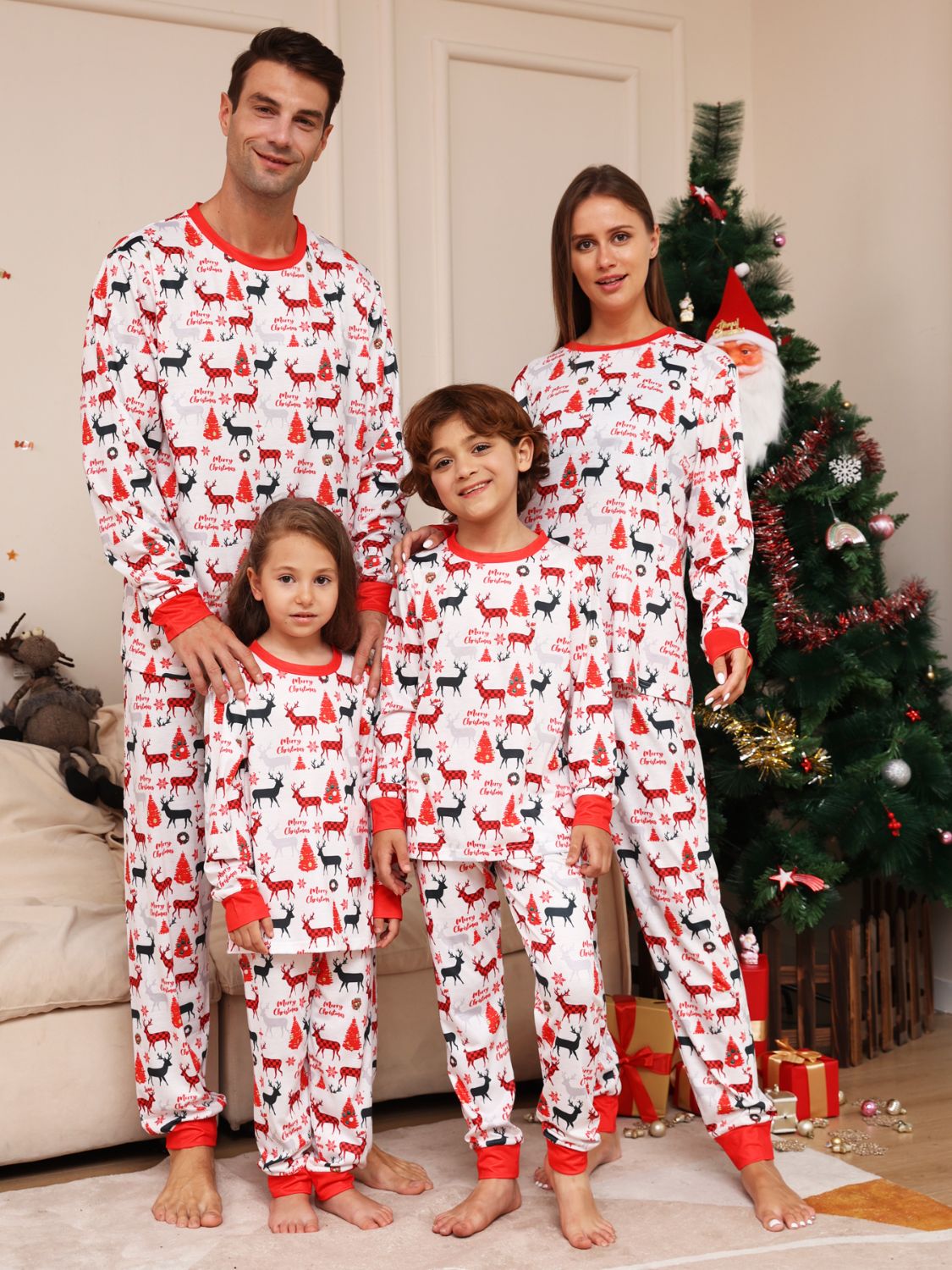 Reindeer Print Top and Pants Set -  LOOCK MAKET