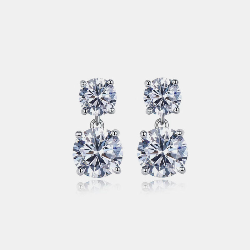 10 Carat Moissanite 925 Sterling Silver Earrings -  LOOCK MAKET