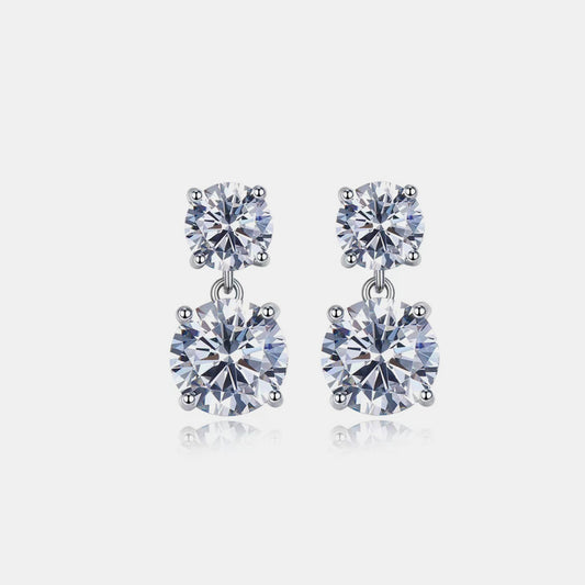 10 Carat Moissanite 925 Sterling Silver Earrings -  LOOCK MAKET