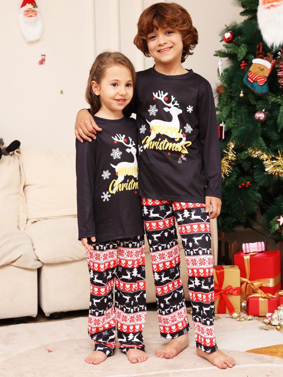 MERRY CHRISTMAS Graphic Top and Pants Set -  LOOCK MAKET