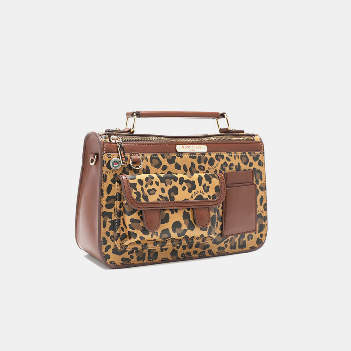 Nicole Lee USA Leopard Top Handle Handbag -  LOOCK MAKET