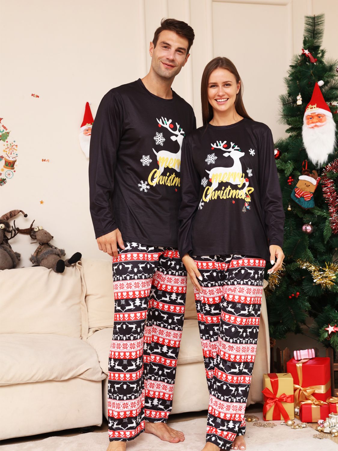 Full Size MERRY CHRISTMAS Graphic Top and Pants Set -  LOOCK MAKET