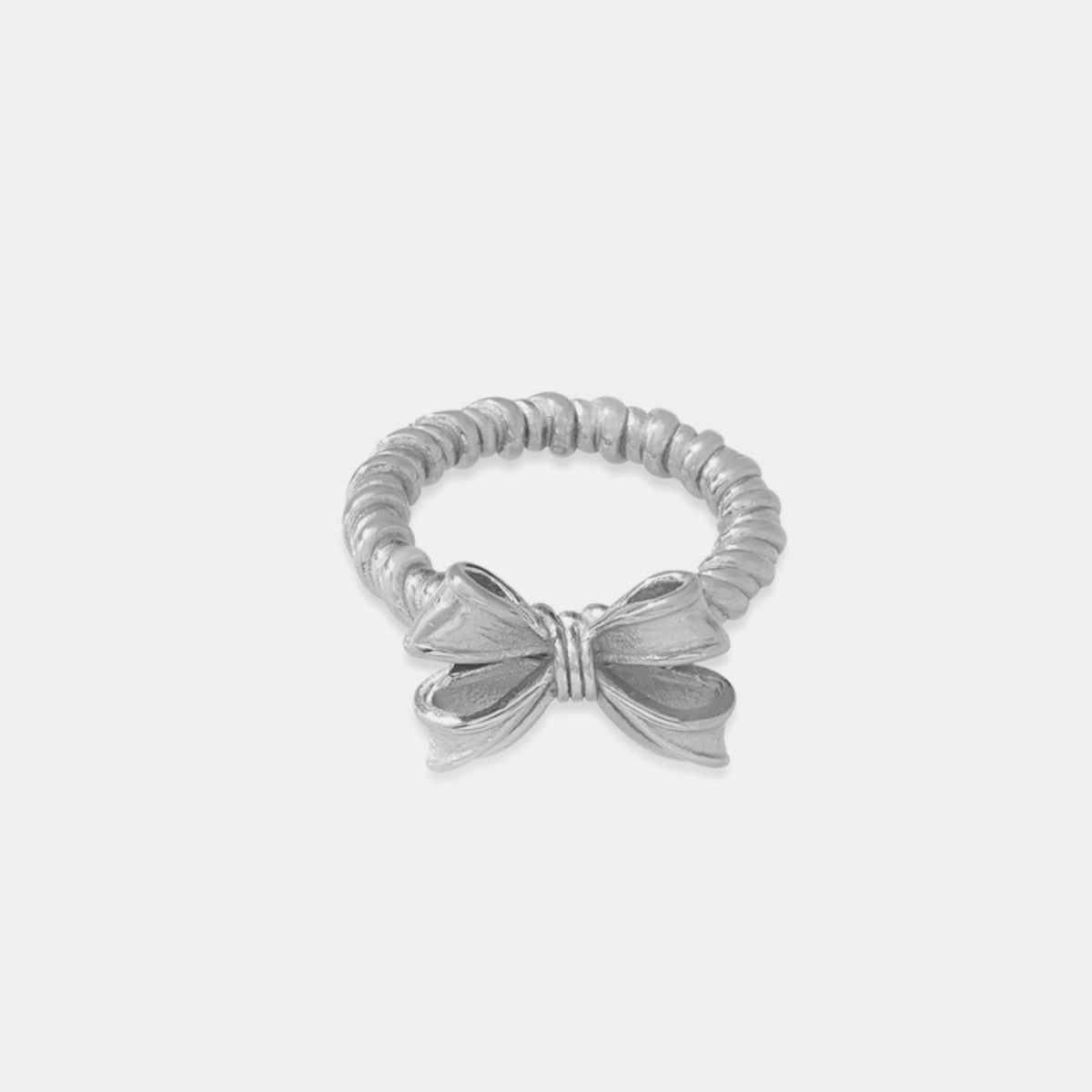 Twisted Titanium Steel Bow Ring -  LOOCK MAKET