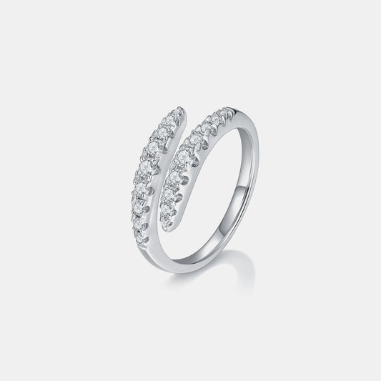 925 Sterling Silver Moissanite Bypass Ring -  LOOCK MAKET