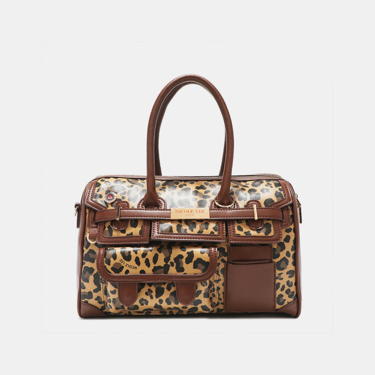 Nicole Lee USA Leopard Boston Bag -  LOOCK MAKET