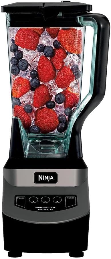 Ninja NJ601AMZ Professional Blender with 1000Watt Motor  72 oz DishwasherSafe Total Crushing Pitcher for Smoothies Shakes  Frozen Drinks Black