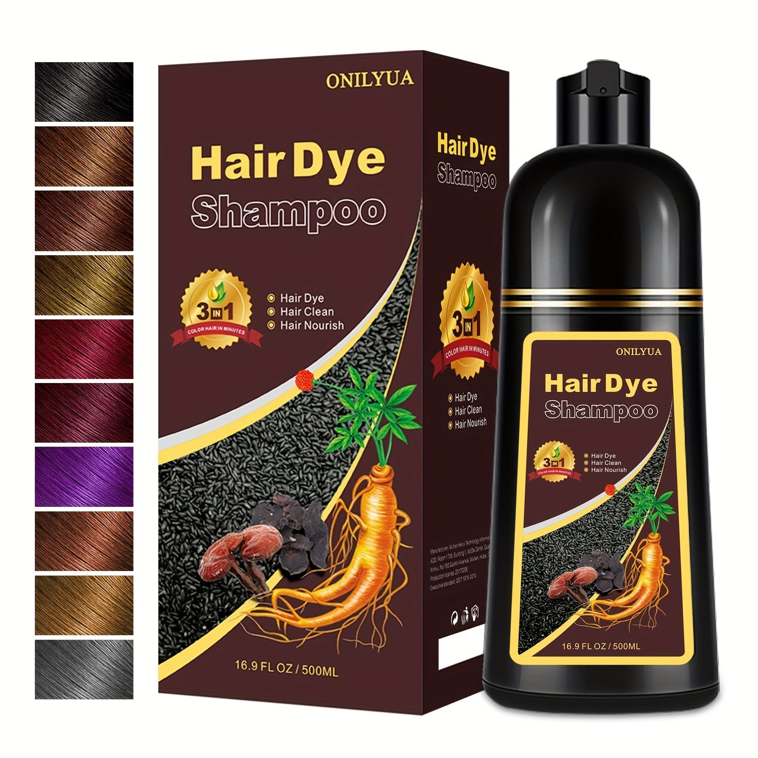 Black Hair Dye Hair Dye Shampoo Hair Color Shampoo For Men And Women 3 In 1 Hair Dye Shampoo 169 Floz Safe And Natural Shampoo