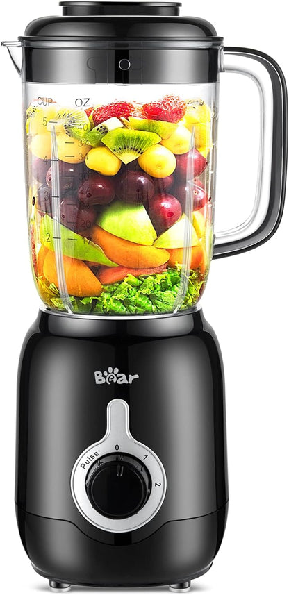 Bear Blender 2023 Upgrade 700W Shakes and Smoothies Blender with 40oz Countertop Blender Cup for Kitchen 3Speed for Crushing Ice Puree and Frozen Fruit with Autonomous Clean