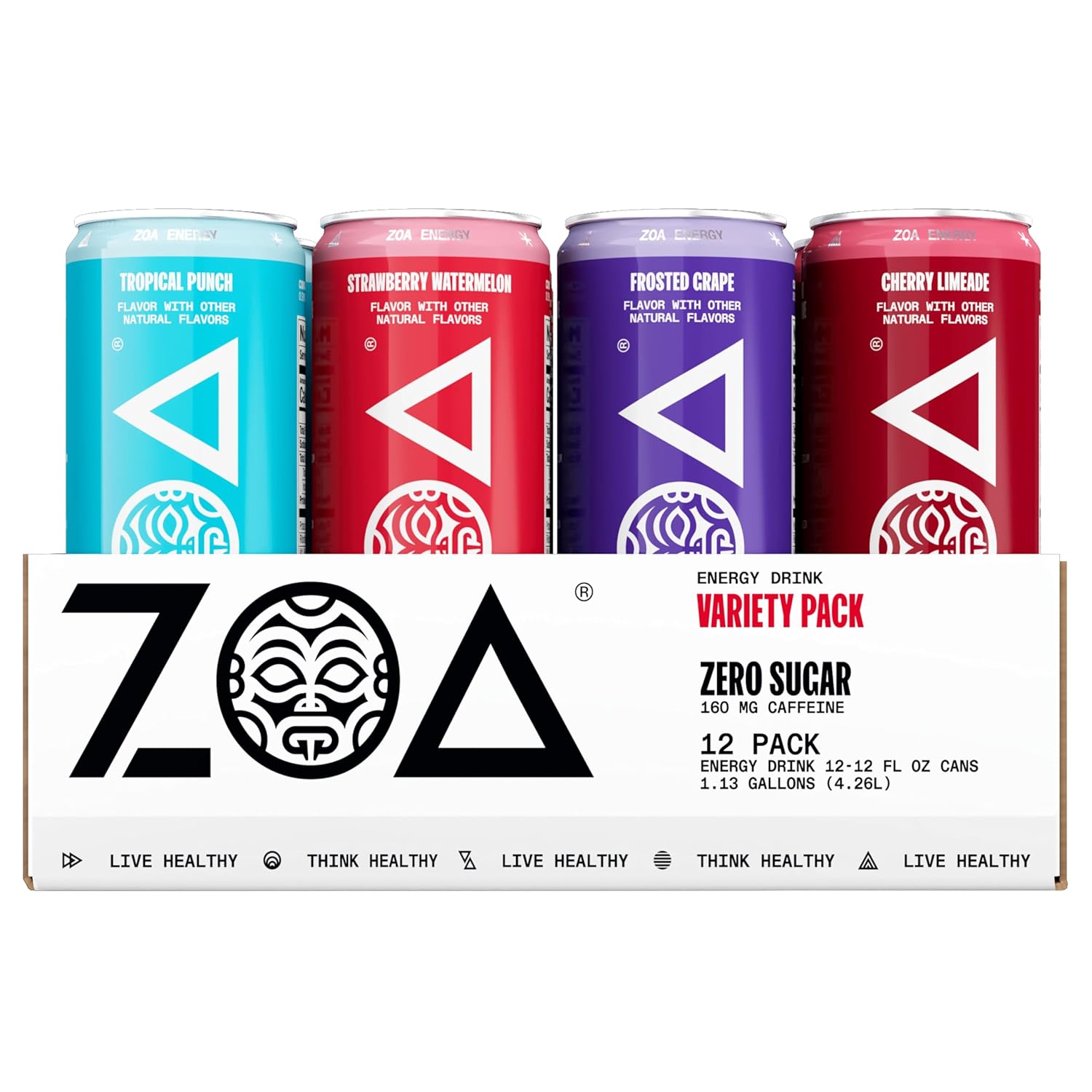 ZOA Zero Sugar Energy Drink Variety Pack  12Pack