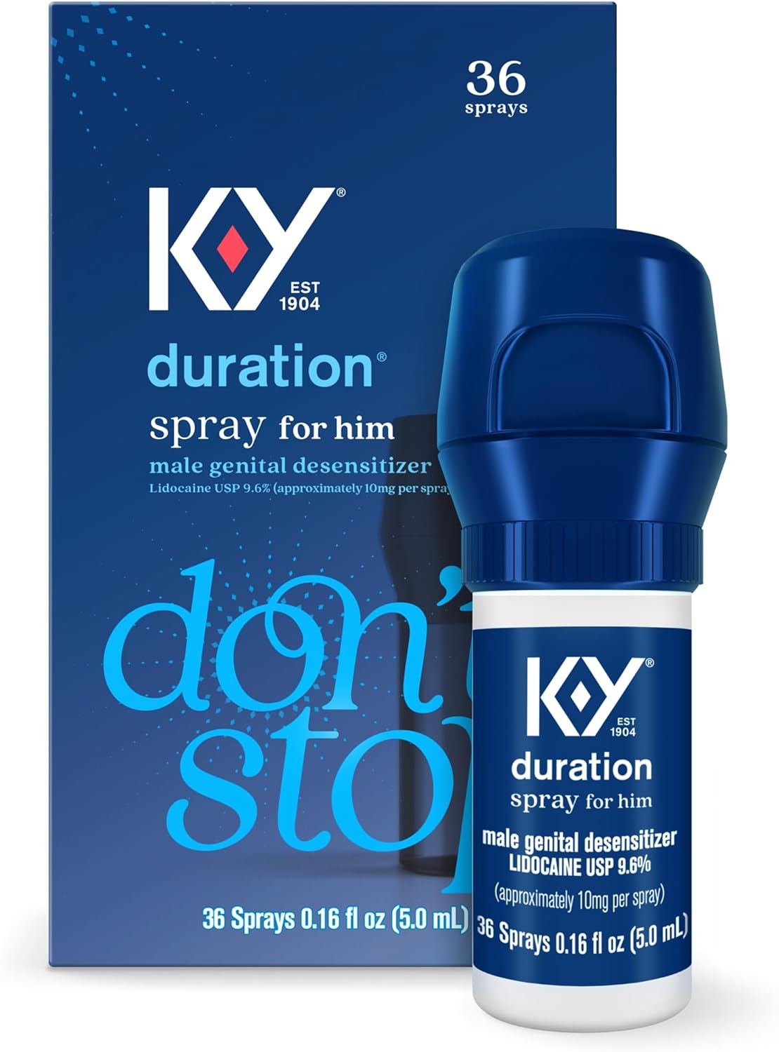 KY Duration Delay Spray Numbing Climax Spray for Men  Lidocaine Desensitizing Spray Climax Control Sex Accessories for Adults Couples Last Longer In Bed 016 FL OZ 36 Sprays