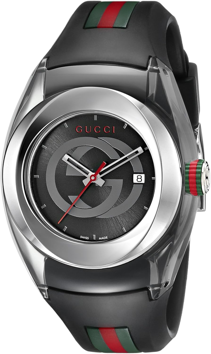 Gucci SYNC L Stainless Steel Watch with Black Rubber BandModelYA137301