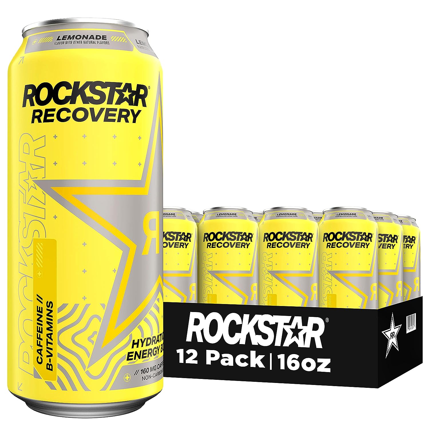 Rockstar Recovery Lemonade Energy Drink 16oz 12 Pack