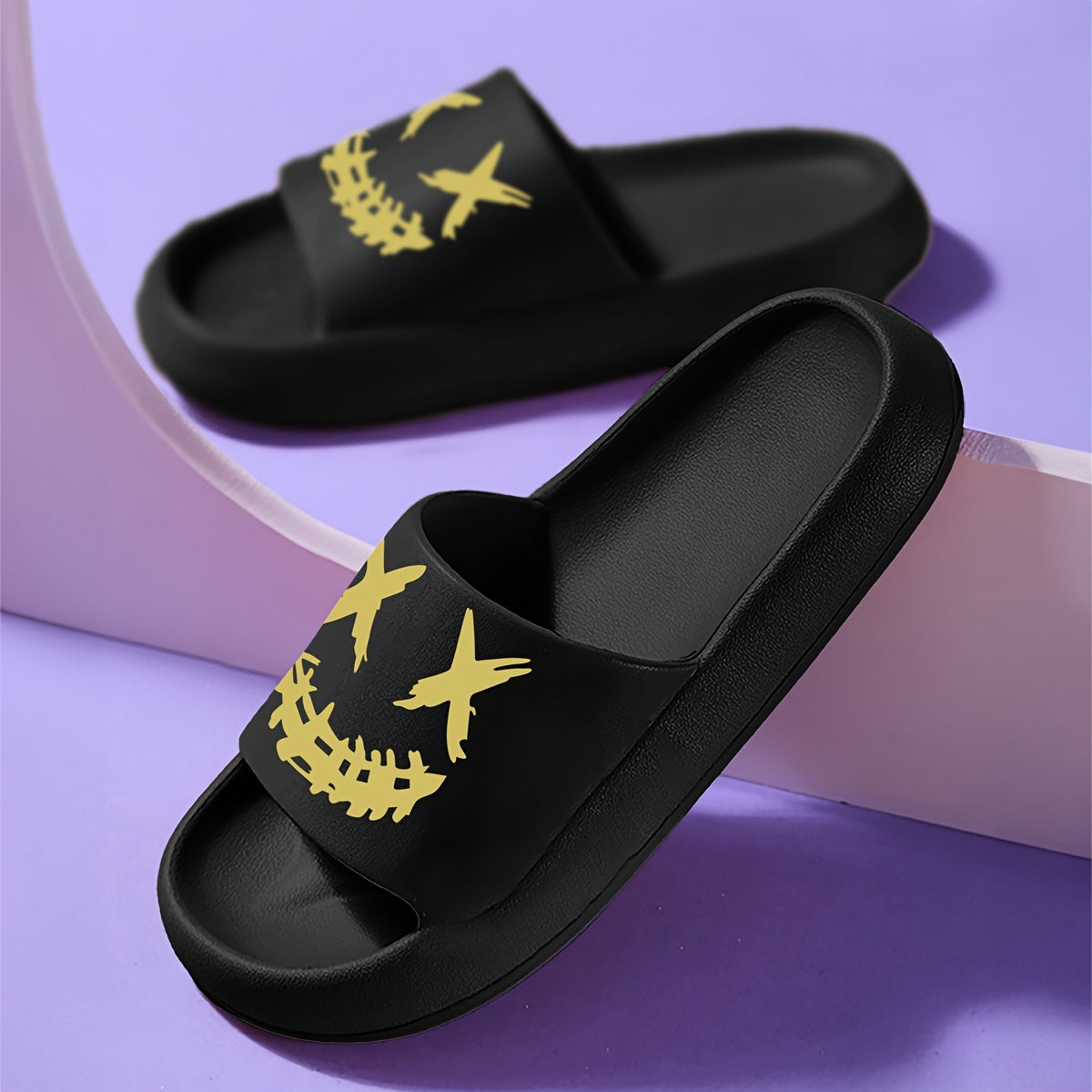 Mens Fashion Slides Casual Non Slip Slippers Open Toe Shoes For Indoor Outdoor Beach Shower Spring And Summer